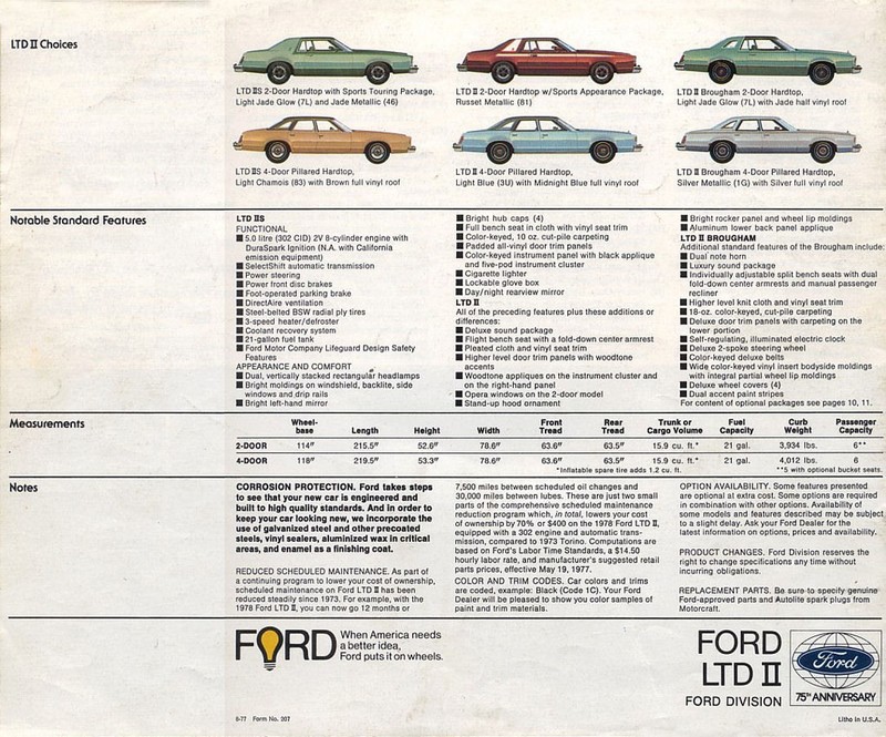 1978 Ford LTD II Brochure Page 6